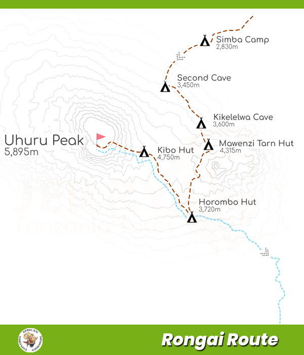 Rongai Route map
